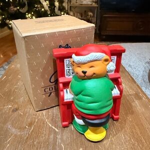 Vintage 1992 Avon Play It Again, Mr Keys Christmas Bear Musical Decoration w/Box